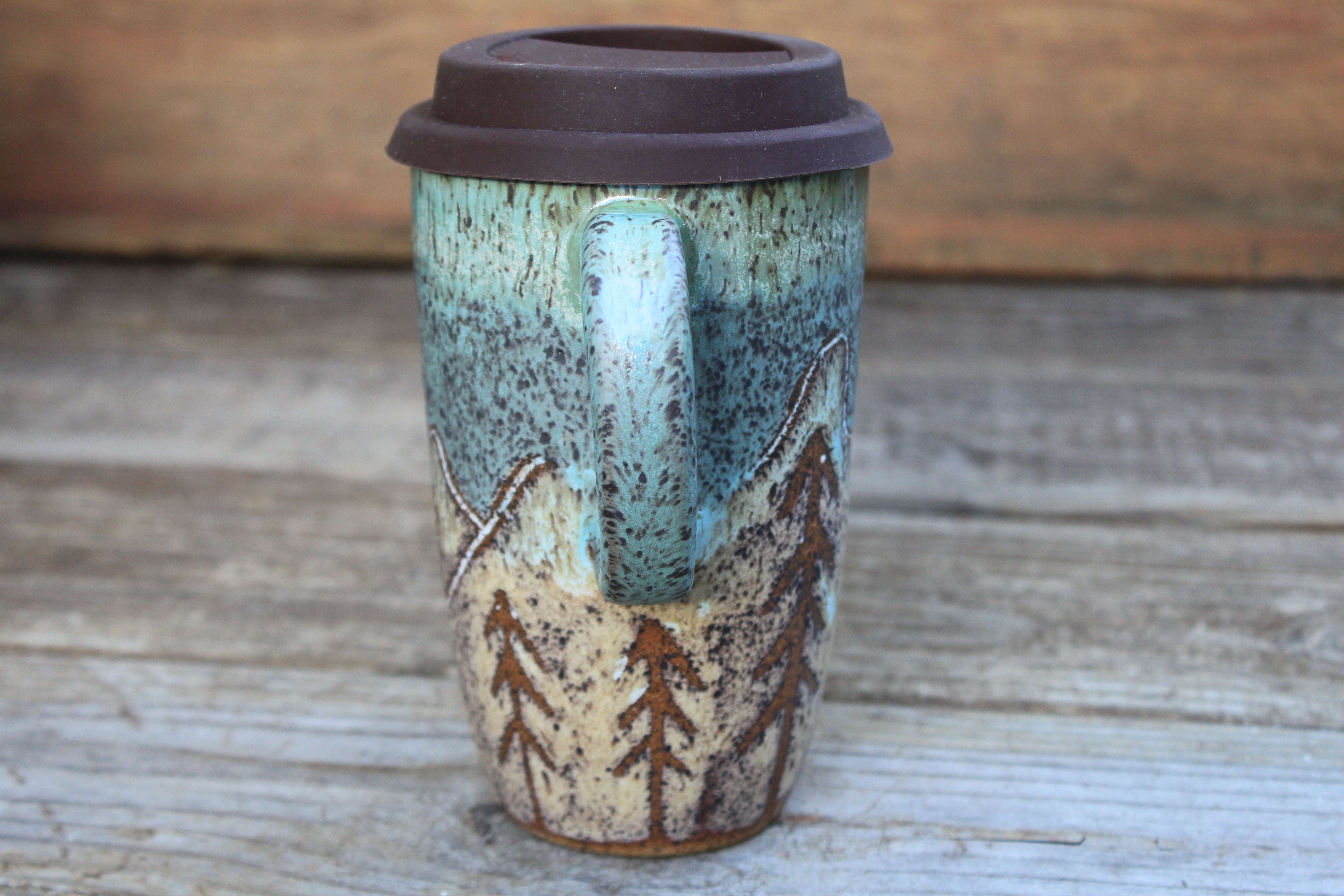 Acadia National Park Coastal Views Carved Handled Travel Mug, 20 oz