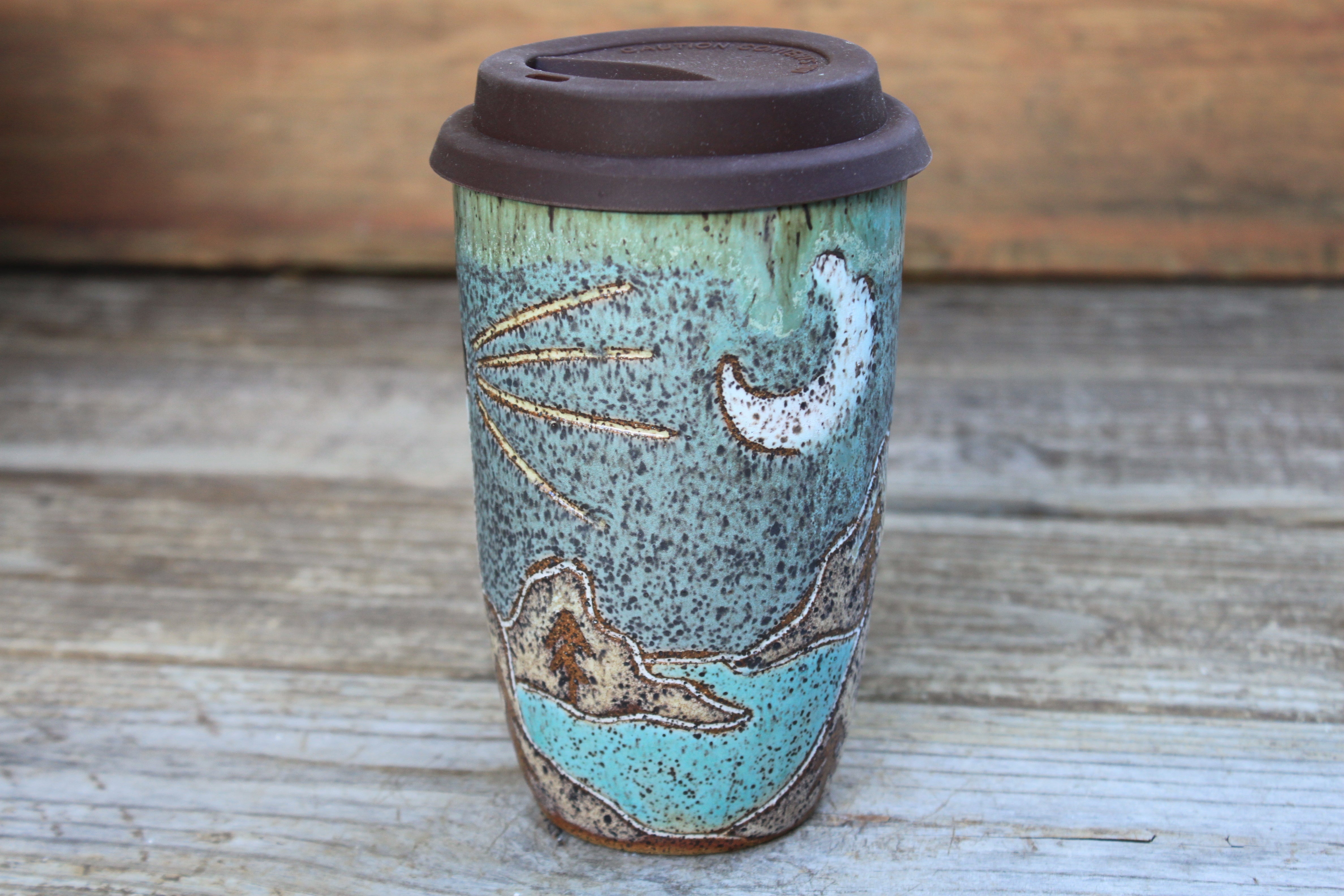 Acadia National Park Coastal Views Carved Handled Travel Mug, 20 oz