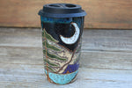 Load image into Gallery viewer, Camping in Redwood Grove Dark Nights Handled Travel Mug, 18 oz
