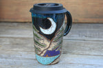 Load image into Gallery viewer, Camping in Redwood Grove Dark Nights Handled Travel Mug, 18 oz
