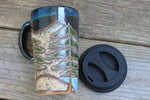 Load image into Gallery viewer, Camping in Redwood Grove Dark Nights Handled Travel Mug, 18 oz
