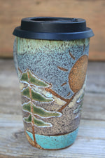 Load image into Gallery viewer, Redwood Days Carved Handled Travel Mug, 19 oz
