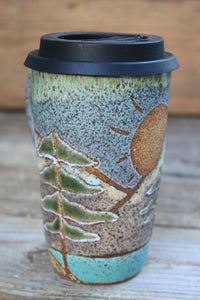 Redwood Days Carved Handled Travel Mug, 19 oz