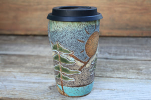 Redwood Days Carved Handled Travel Mug, 19 oz