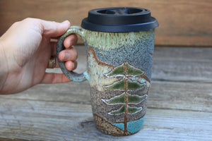 Redwood Days Carved Handled Travel Mug, 19 oz