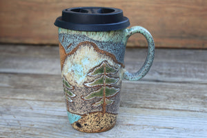 Redwood Days Carved Handled Travel Mug, 19 oz