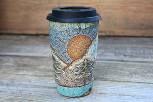 Redwood Days Carved Handled Travel Mug, 19 oz