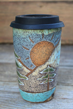 Load image into Gallery viewer, Redwood Days Carved Handled Travel Mug, 19 oz
