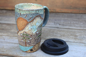 Redwood Days Carved Handled Travel Mug, 19 oz