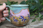 Load image into Gallery viewer, Coneflower Fields and Rolling River Mug, 17 oz
