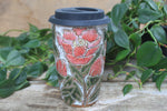 Load image into Gallery viewer, Peony Perfection Handled Travel Mug, 17 oz
