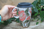 Load image into Gallery viewer, Peony Perfection Handled Travel Mug, 17 oz
