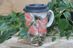 Load image into Gallery viewer, Peony Perfection Handled Travel Mug, 17 oz
