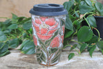 Load image into Gallery viewer, Peony Perfection Handled Travel Mug, 17 oz
