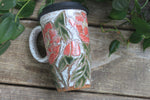 Load image into Gallery viewer, Peony Perfection Handled Travel Mug, 17 oz
