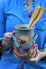 Load image into Gallery viewer, Rainbow Fields and Wildflower Dreams Vase/Utensil Jar
