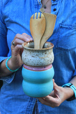Load image into Gallery viewer, Summer Stripes Wiggle Vase/Utensil Jar
