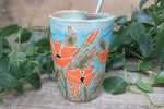 Load image into Gallery viewer, Poppy Party Carved Straw Cup, 15 oz
