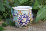 Load image into Gallery viewer, Delightful Dahlias Carved Mug, Purple, 16 oz
