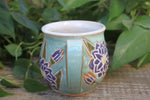 Load image into Gallery viewer, Delightful Dahlias Carved Mug, Purple, 16 oz
