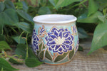 Load image into Gallery viewer, Delightful Dahlias Carved Mug, Purple, 16 oz
