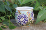 Load image into Gallery viewer, Delightful Dahlias Carved Mug, Purple, 16 oz
