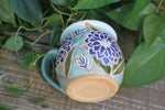Load image into Gallery viewer, Delightful Dahlias Carved Mug, Purple, 16 oz
