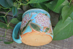 Load image into Gallery viewer, Delightful Dahlias Carved Mug, Pink, 17 oz
