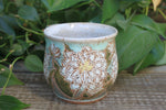 Load image into Gallery viewer, Delightful Dahlias Carved Mug, White, 15 oz

