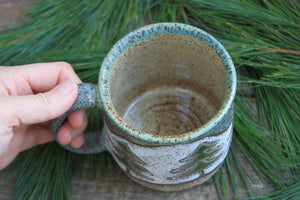 Snowy Cabin Forest Days Carved Mug, 17 oz