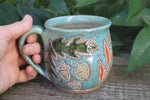 Load image into Gallery viewer, Foliage Frolic Carved Mug, 15 oz

