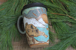 Load image into Gallery viewer, Glacial Lakes Sunset Handle Travel Mug, 17 oz
