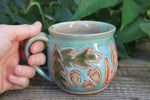 Load image into Gallery viewer, Foliage Frolic Carved Mug, 15 oz
