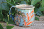 Load image into Gallery viewer, Foliage Frolic Carved Mug, 16 oz
