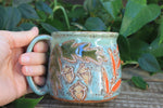 Load image into Gallery viewer, Foliage Frolic Carved Mug, 16 oz
