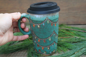 Twinkly Tree Handled Travel Mug, 17 oz