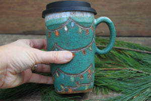 Twinkly Tree Handled Travel Mug, 17 oz