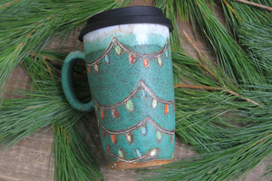 Twinkly Tree Handled Travel Mug, 17 oz