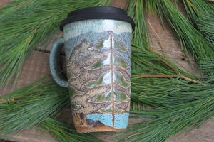 Redwood Days Carved Handled Travel Mug, 17 oz