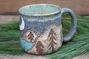 Acadia National Park Coastal Views Carved Mug, 18 oz