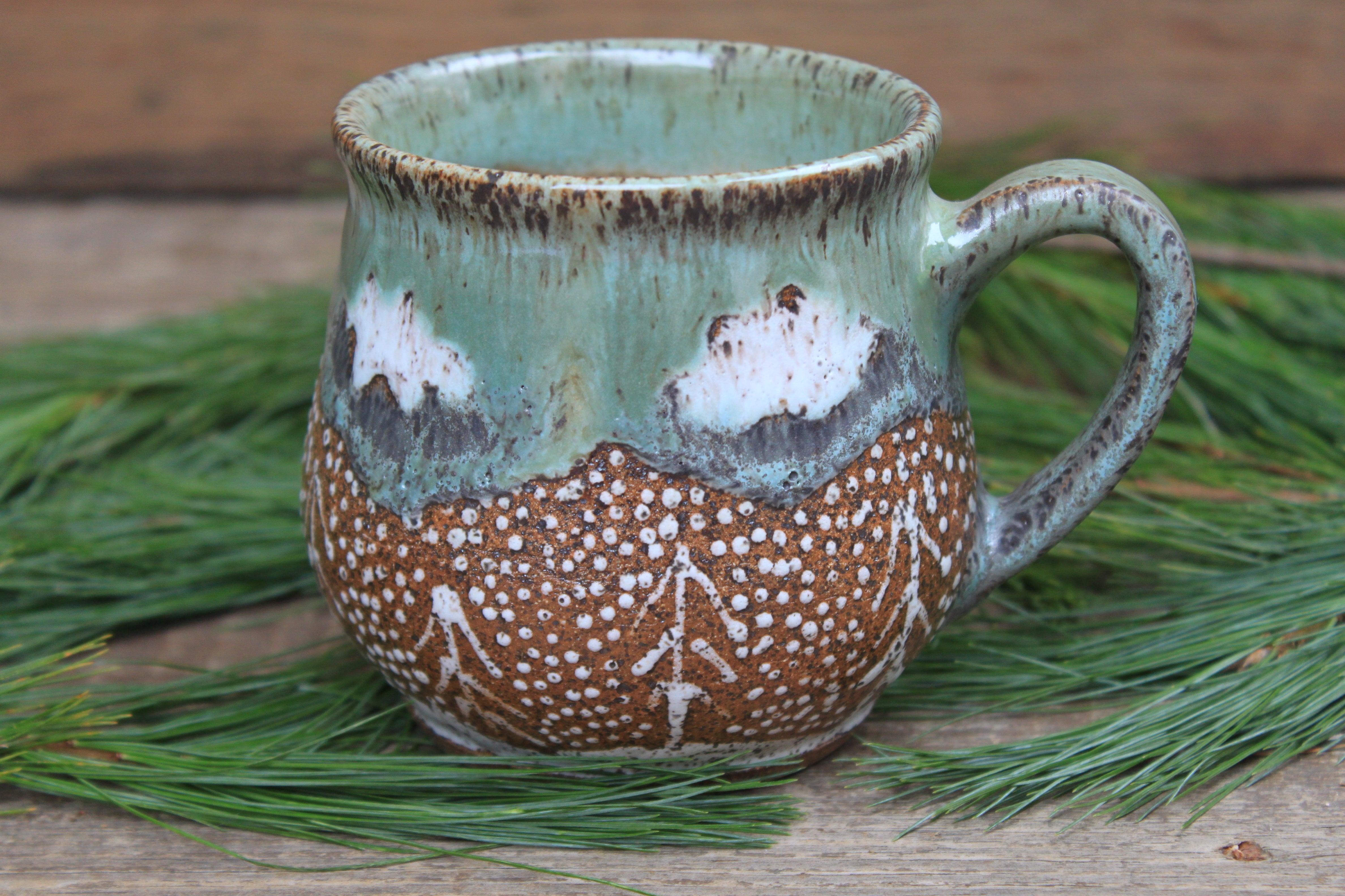 Snow Day in a River Forest Mug, 17.5 oz *small handle*