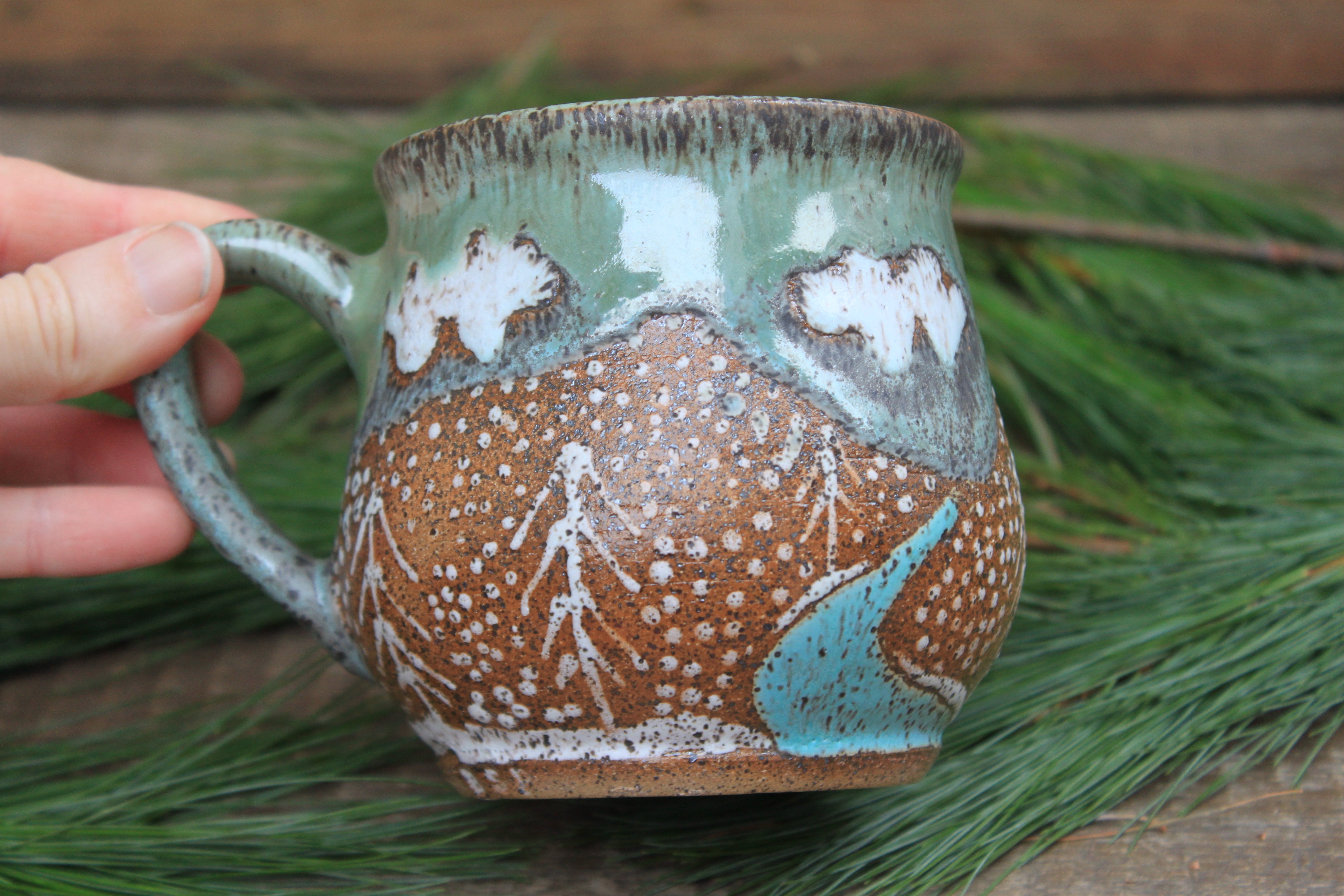 Snow Day in a River Forest Mug, 17.5 oz *small handle*