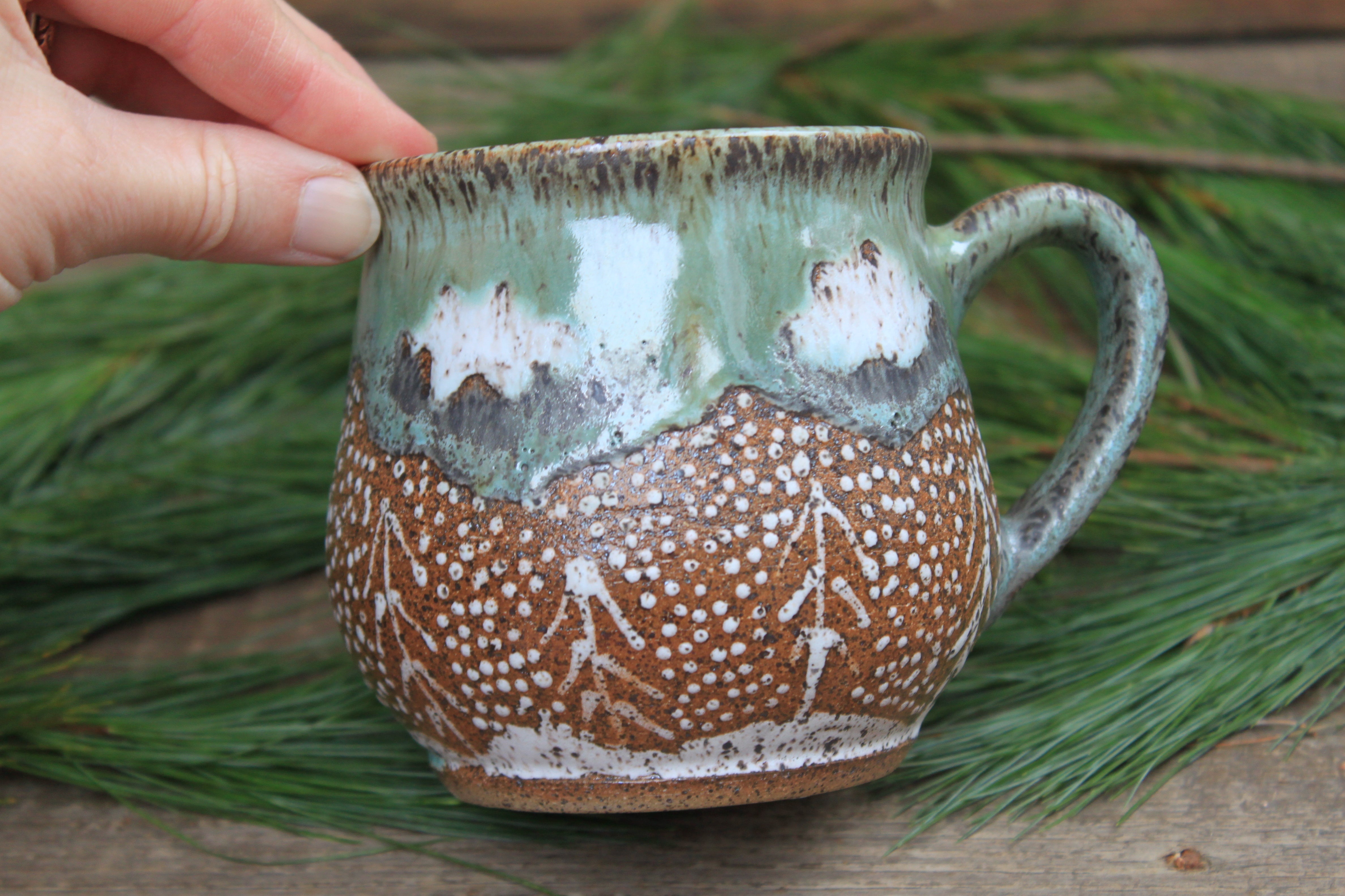 Snow Day in a River Forest Mug, 17.5 oz *small handle*