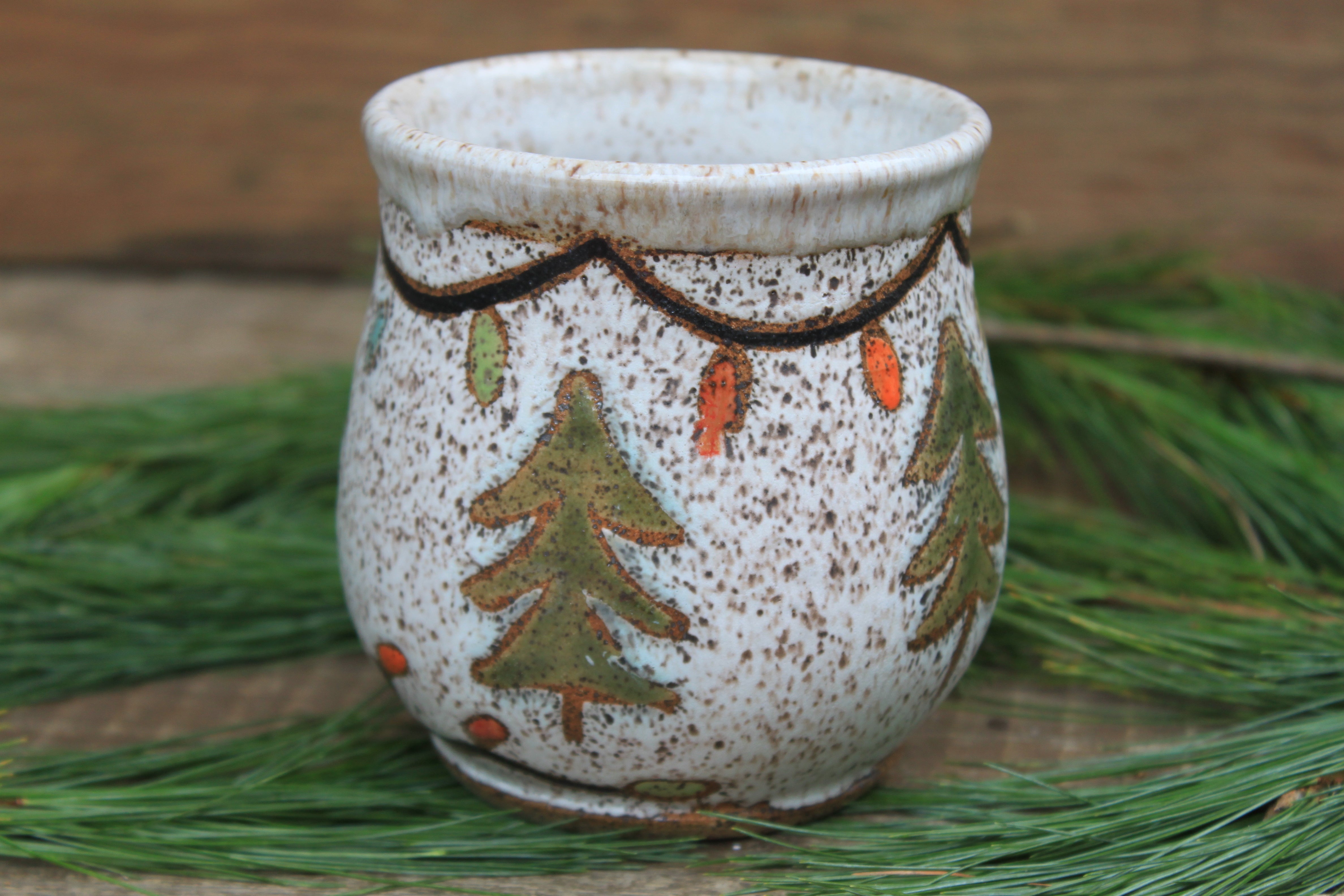 Twinkly Lights and Evergreens Mug, 18 oz