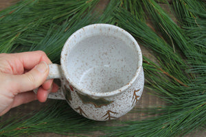 Festive Holly and Snowy Cabin Forest Mug, 17.5 oz