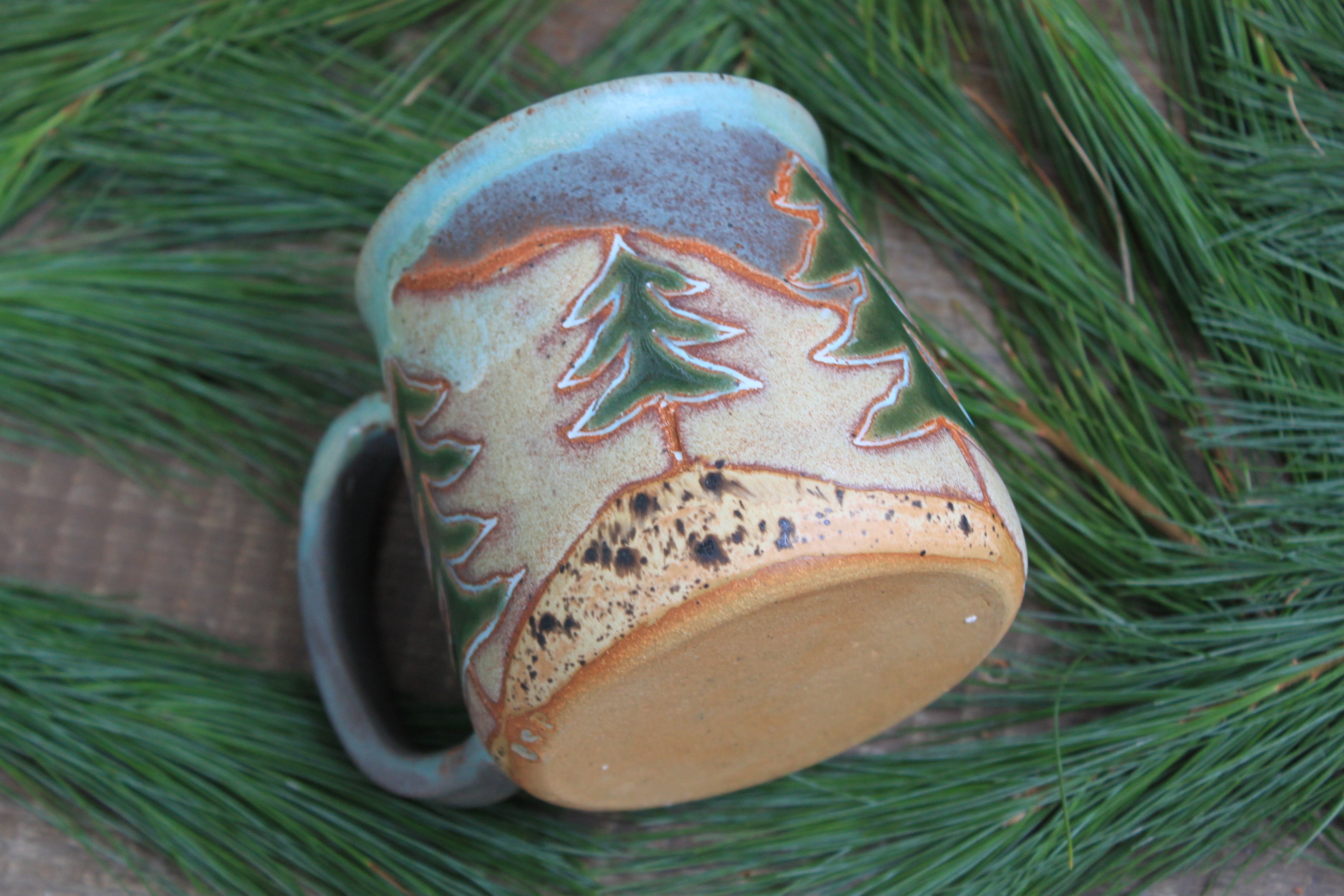 Sequoia River Days Carved Mug, 20 oz