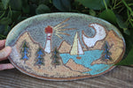 Load image into Gallery viewer, Acadia National Park Coastal Cliffs and Sailboat Platter
