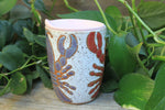 Load image into Gallery viewer, Lobster Lovers Travel Mug, Red and Blue, 12 oz

