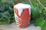 Load image into Gallery viewer, Lobster Lovers Travel Mug, Red and Blue, 12 oz
