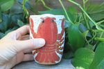 Load image into Gallery viewer, Lobster Lovers Travel Mug, Red and Blue, 12 oz
